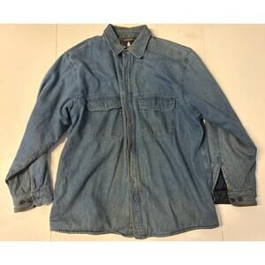 Vintage Roundtree and Yorke outdoors denim fleece jacket size large